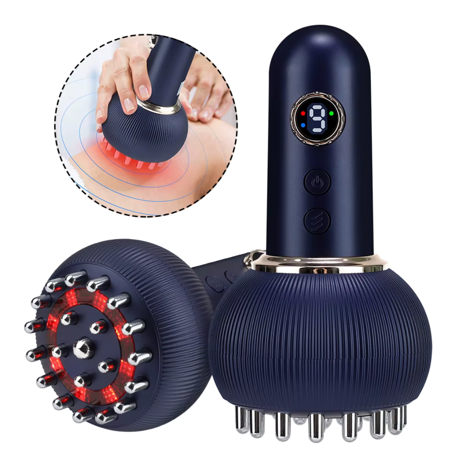 Electric Gua Sha Cupping Massager – 4-in-1 Meridian Brush with Hot Compress & Microcurrent