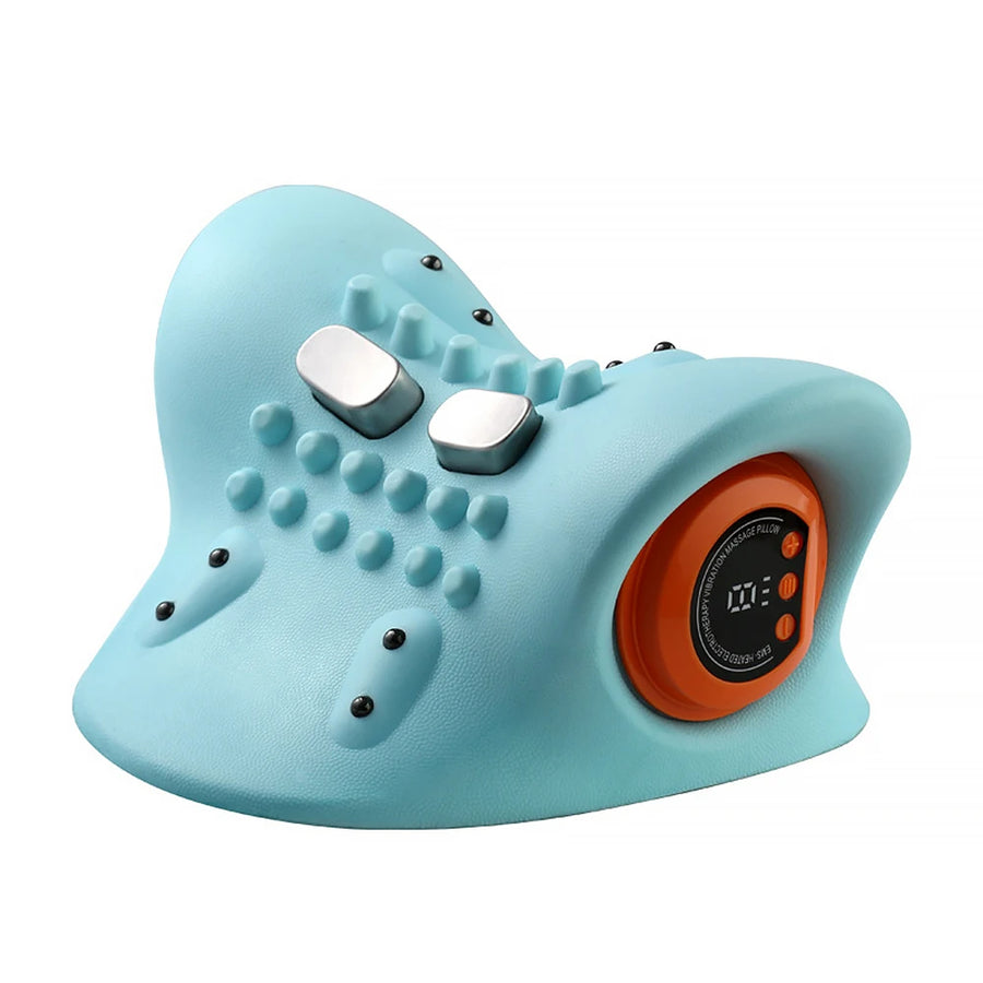 EMS Cervical Massager & Neck Stretcher – 6-Speed Electric Traction Device with Heat for Spine Alignment & Pain Relief