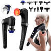 Fascia Massage Gun with Extendable Handle – 9-Speed Deep Tissue Percussion Massager with 10 Heads & Hot/Cold Compress