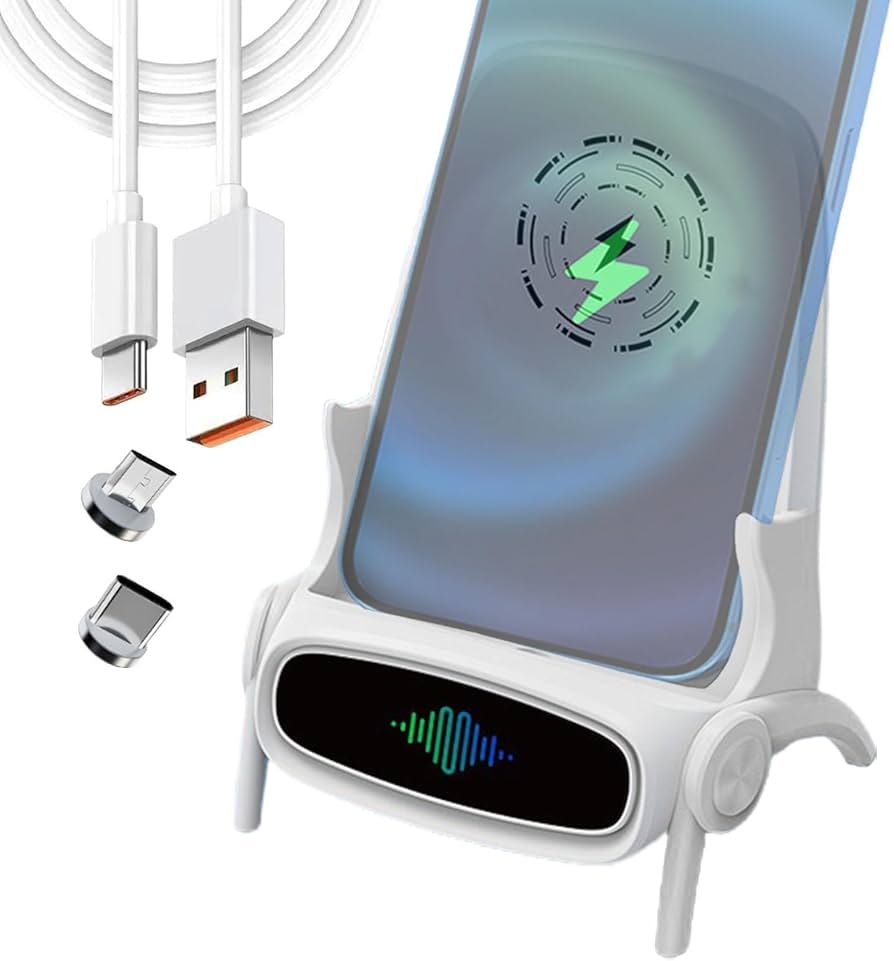 2-in-1 Wireless Phone Charger & Chair Sound Amplifier – Qi Compatible for Movies & Gaming