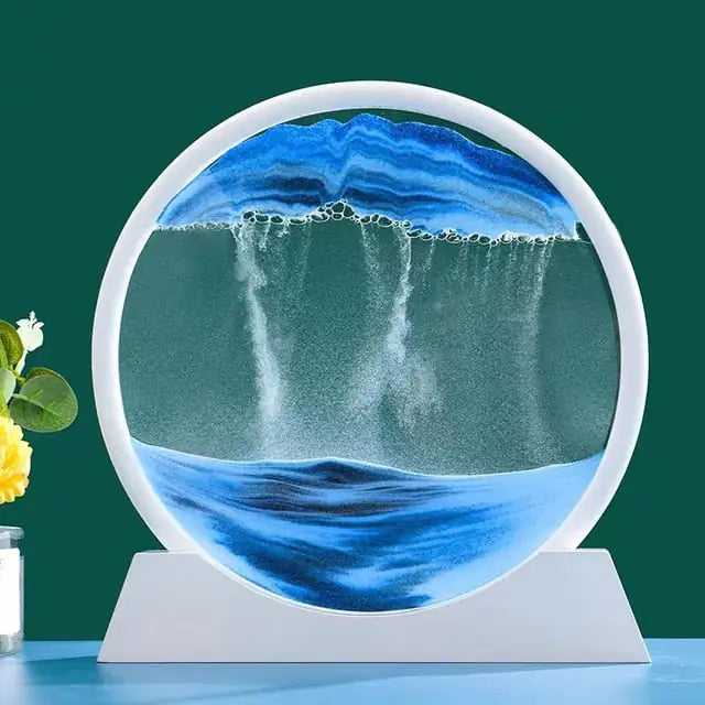 SenYork 3D Moving Sand Art Decor – Mesmerizing Desk Decoration & Stress Relief