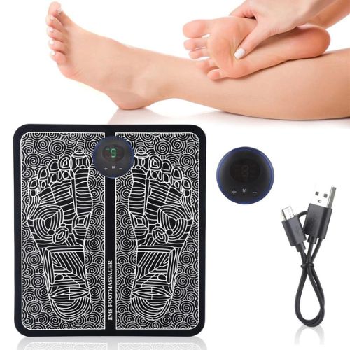 Electric Foot Massager Mat – Foldable EMS Foot Pad with Multiple Modes & USB Charging for Travel & Daily Relief