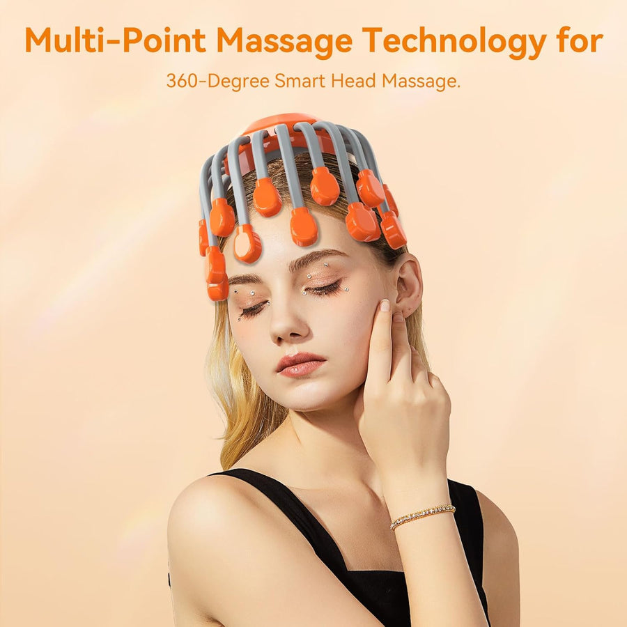 Electric Head Massager for Migraine & Tension Headache Relief – Wearable Scalp Stress Reliever