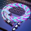 3-in-1 RGB Fast Charging Cable – 66W 6A Type-C, Micro USB & Lightning with Glowing Light