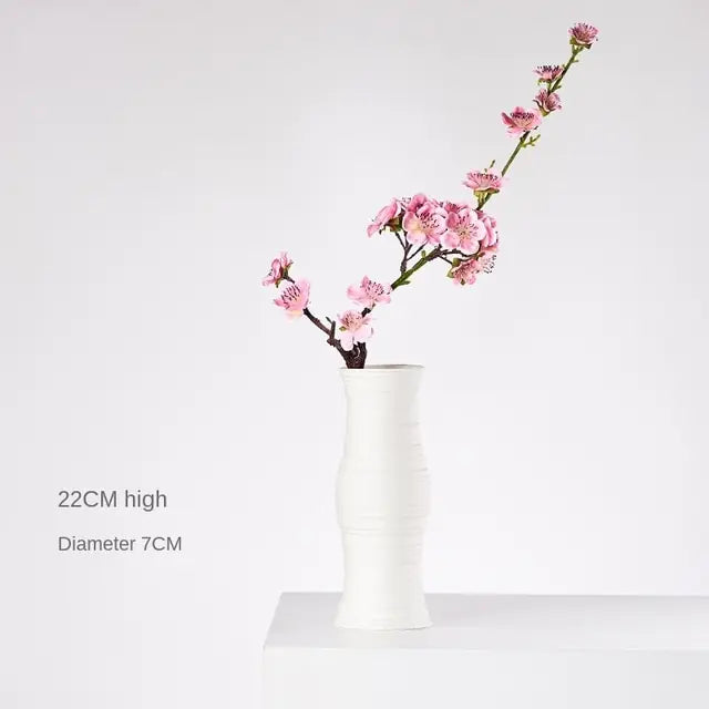 Modern Minimalist White Hemp Rope Ceramic Vase – Scandinavian & Boho Home Decor