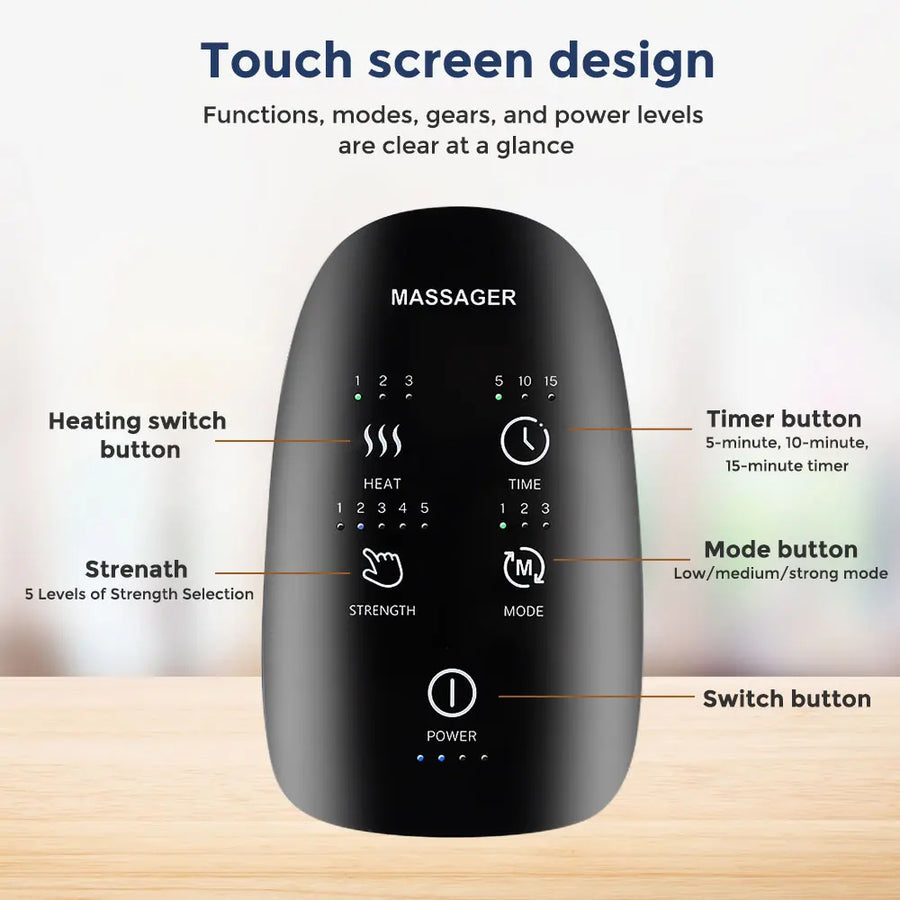 Wireless Electric Hand Massager with Heat & Air Compression – 360° Relief for Carpal Tunnel, Stiffness & Fatigue