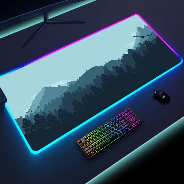 Luminous RGB LED Mouse Pad – Large Gaming Desk Pad with Waterproof Surface