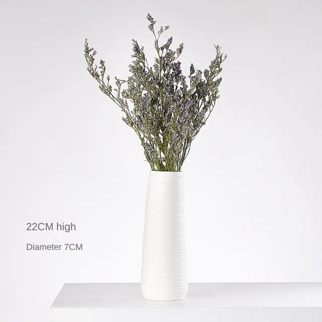Modern Minimalist White Hemp Rope Ceramic Vase – Scandinavian & Boho Home Decor