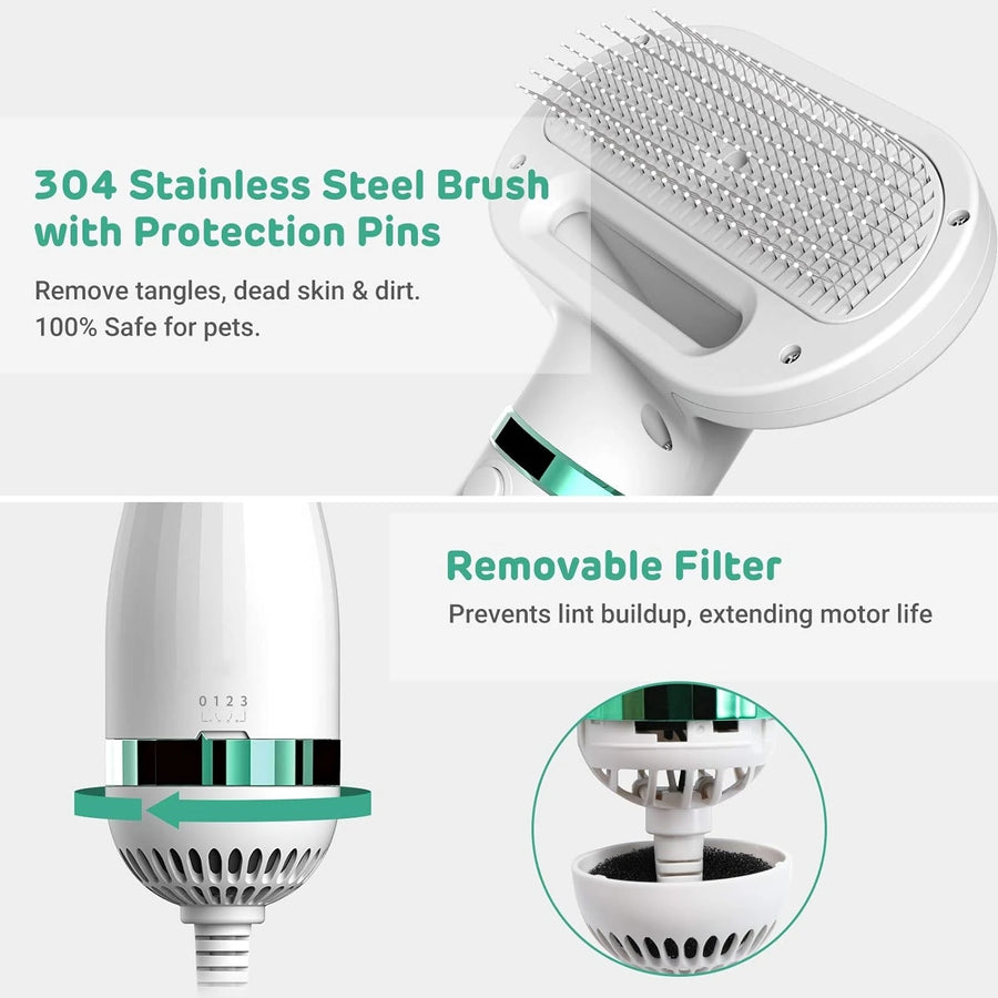 Pet Drying Brush – 2-in-1 Electric Grooming Dryer for Dogs & Cats