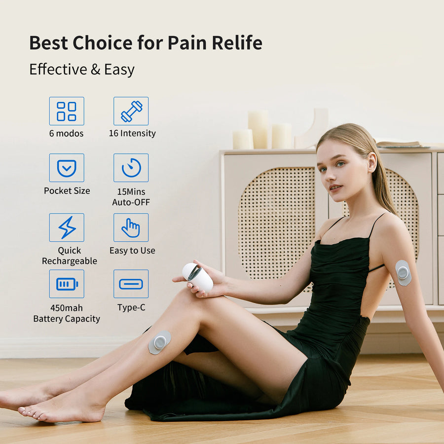 Portable EMS & TENS Pulse Massager – Wireless Pain Relief & Muscle Recovery Device with 16 Intensity Levels