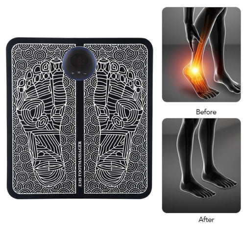 Electric Foot Massager Mat – Foldable EMS Foot Pad with Multiple Modes & USB Charging for Travel & Daily Relief