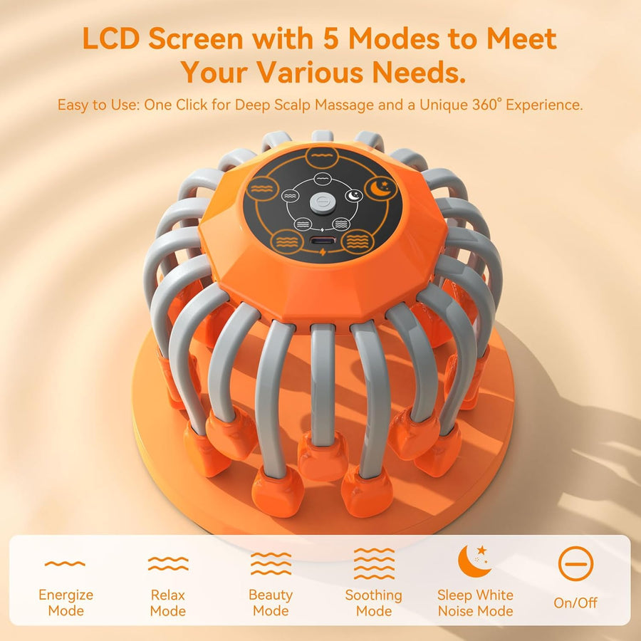 Electric Head Massager for Migraine & Tension Headache Relief – Wearable Scalp Stress Reliever
