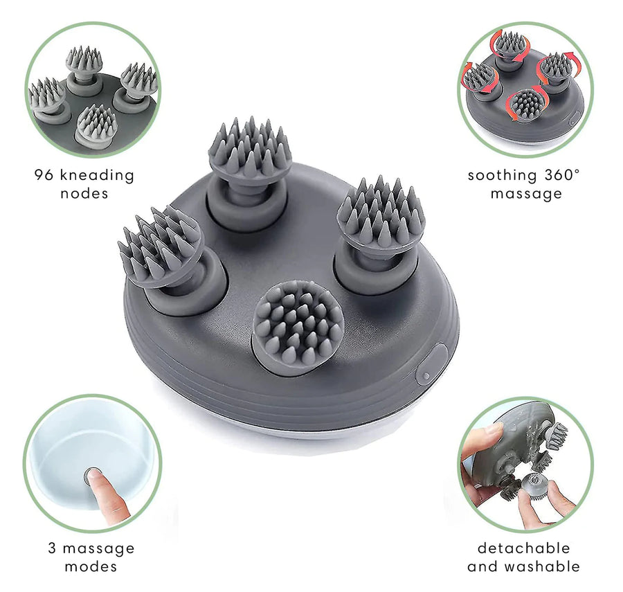 Electric Scalp & Pet Massager – Handheld Head Massager for Stress Relief, Hair Growth & Cat Grooming