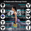 Fascia Massage Gun with Extendable Handle – 9-Speed Deep Tissue Percussion Massager with 10 Heads & Hot/Cold Compress