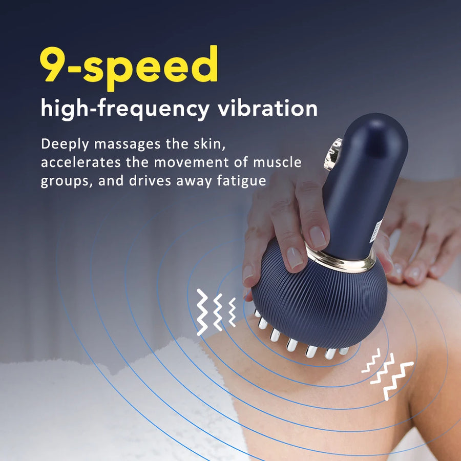Electric Gua Sha Cupping Massager – 4-in-1 Meridian Brush with Hot Compress & Microcurrent