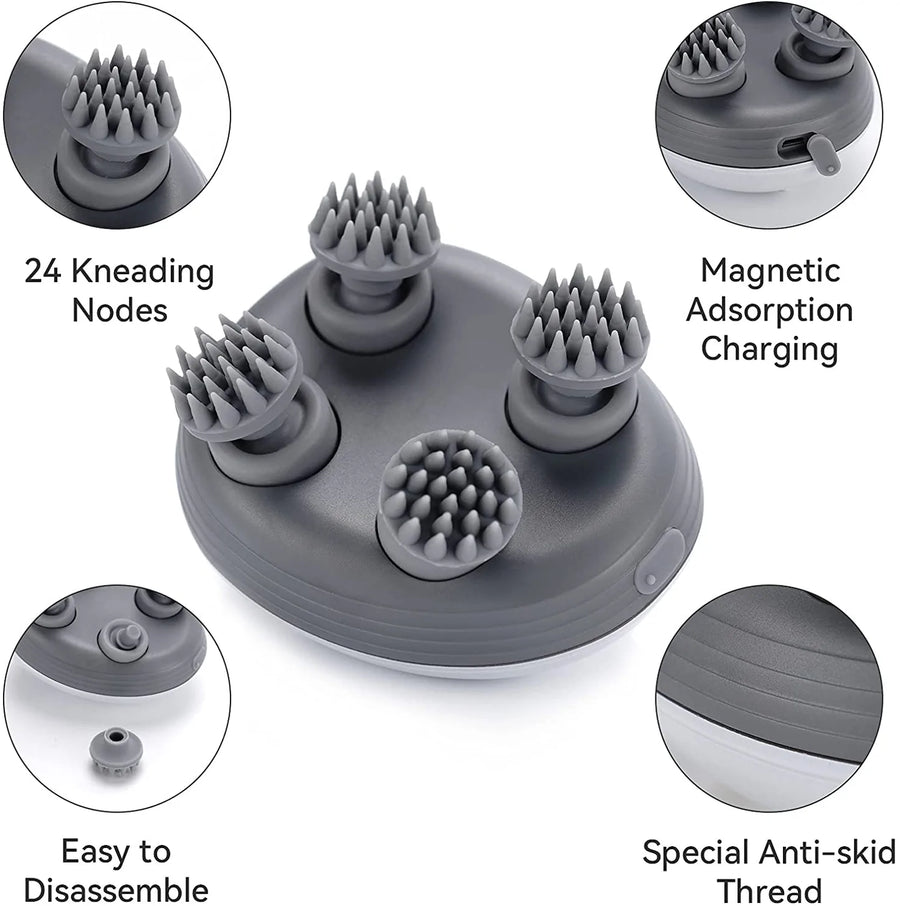 Electric Scalp & Pet Massager – Handheld Head Massager for Stress Relief, Hair Growth & Cat Grooming