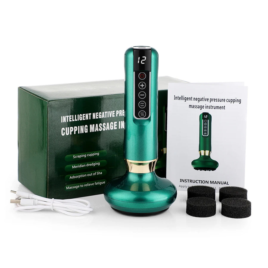 Electric Infrared Cupping Massager – 12-Level Smart Suction with Heat Therapy for Cellulite, Muscle Relief & Detox