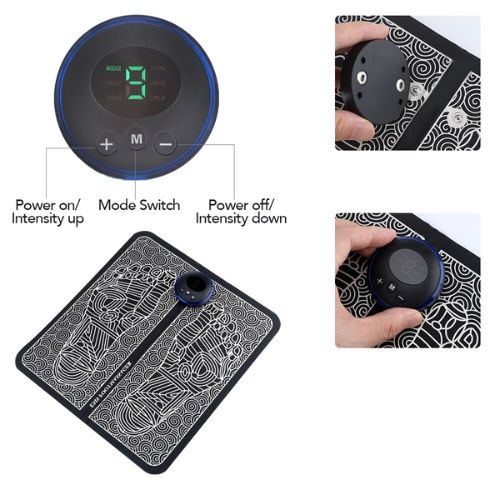 Electric Foot Massager Mat – Foldable EMS Foot Pad with Multiple Modes & USB Charging for Travel & Daily Relief