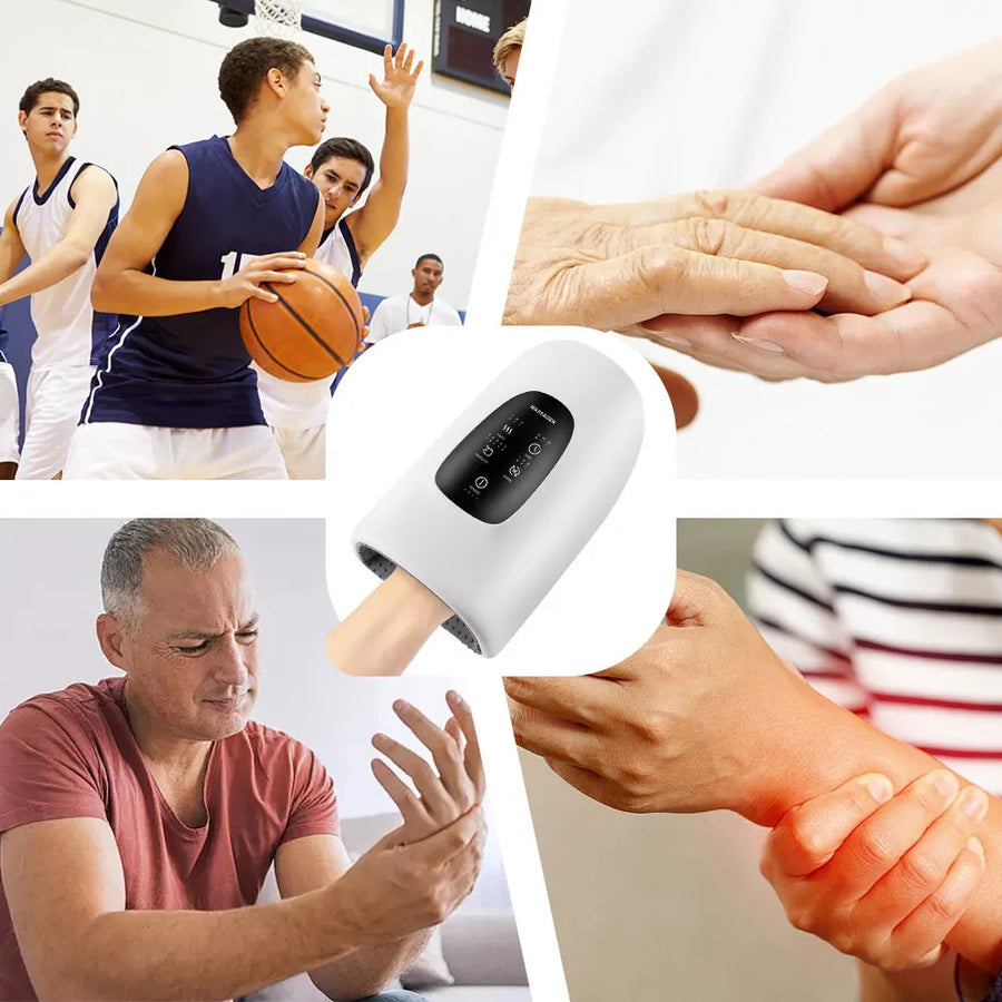Wireless Electric Hand Massager with Heat & Air Compression – 360° Relief for Carpal Tunnel, Stiffness & Fatigue