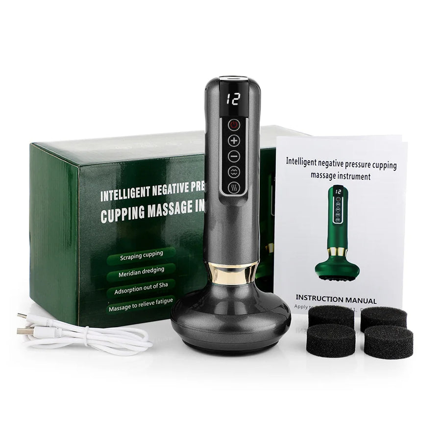 Electric Infrared Cupping Massager – 12-Level Smart Suction with Heat Therapy for Cellulite, Muscle Relief & Detox