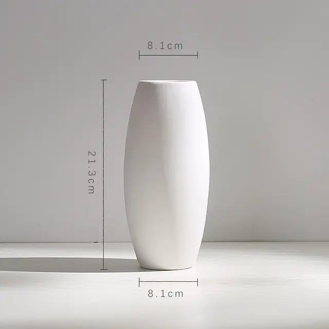 Modern Minimalist White Hemp Rope Ceramic Vase – Scandinavian & Boho Home Decor