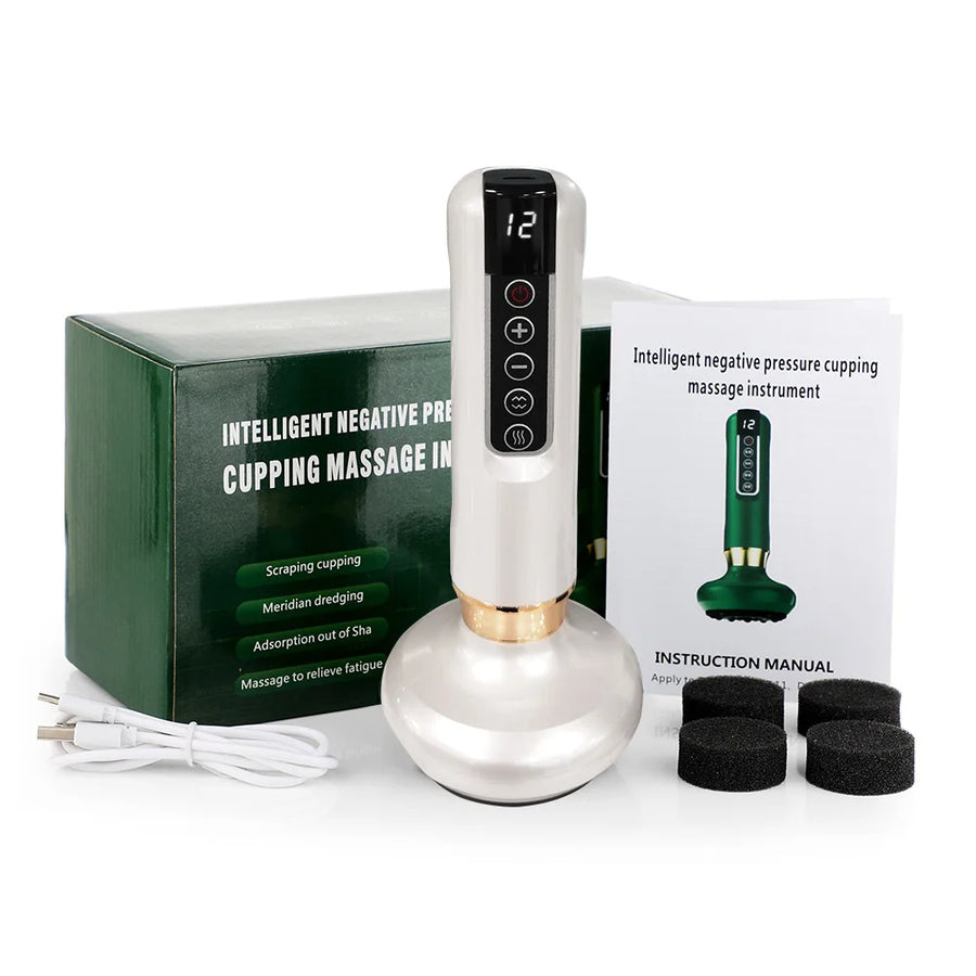 Electric Infrared Cupping Massager – 12-Level Smart Suction with Heat Therapy for Cellulite, Muscle Relief & Detox