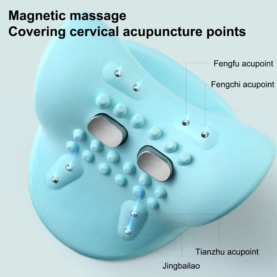 EMS Cervical Massager & Neck Stretcher – 6-Speed Electric Traction Device with Heat for Spine Alignment & Pain Relief