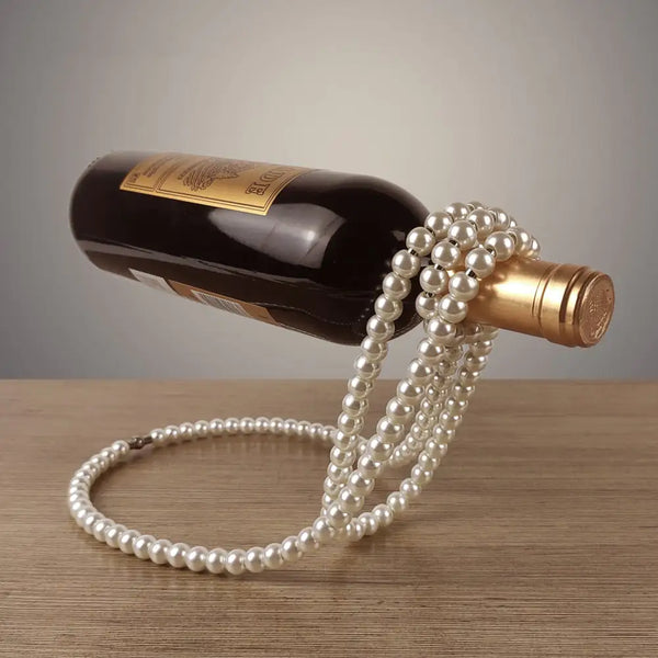 Pearl Necklace Wine Rack – Sculptural Decorative Wine Bottle Holder for Home & Bar