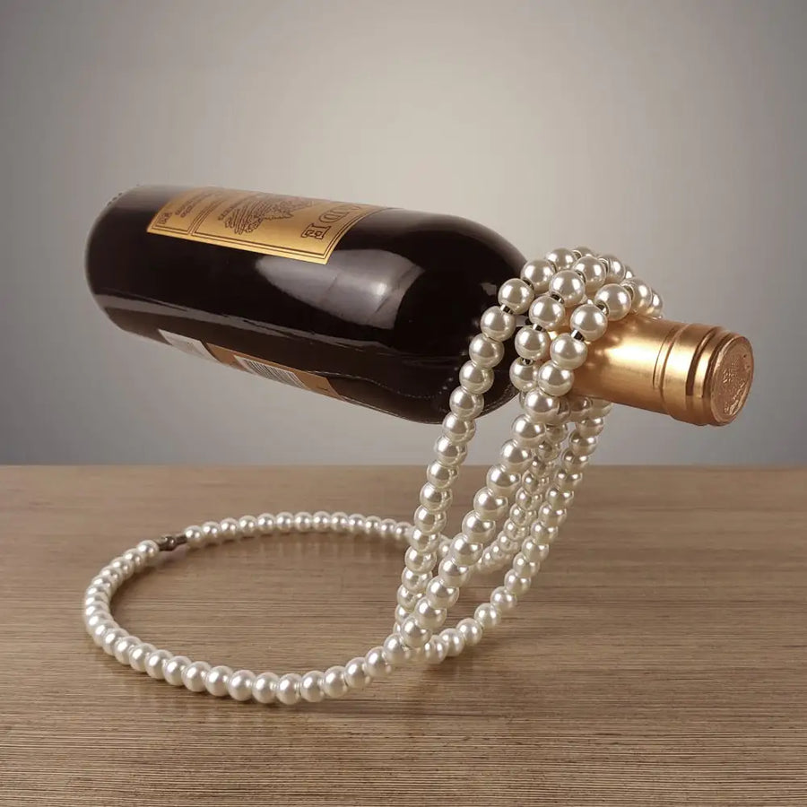 Pearl Necklace Wine Rack – Sculptural Decorative Wine Bottle Holder for Home & Bar