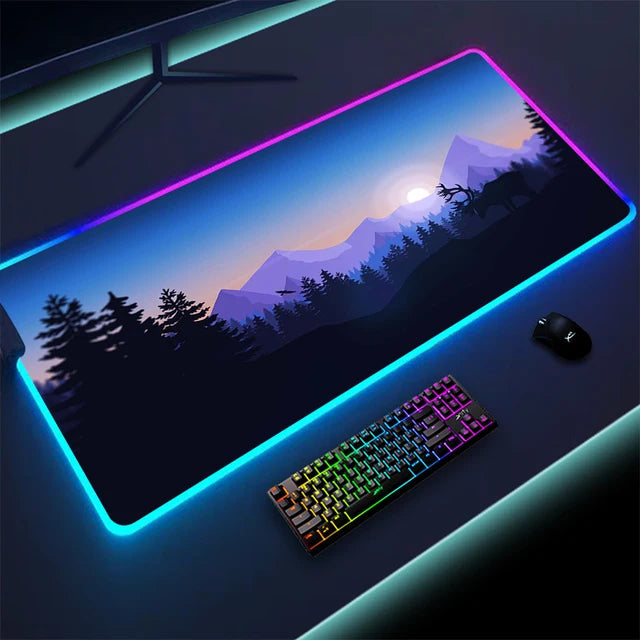 Luminous RGB LED Mouse Pad – Large Gaming Desk Pad with Waterproof Surface