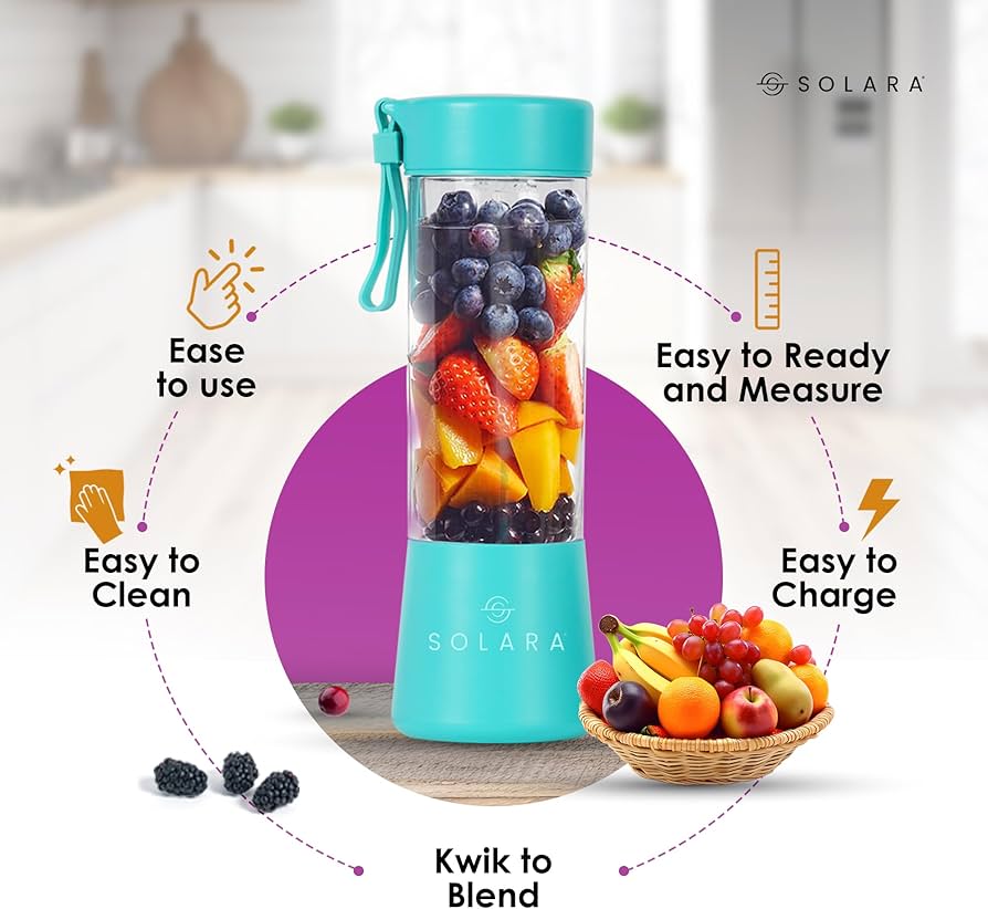 6-Blade USB Portable Juicer – Rechargeable Fresh Juice Blender for Home, Gym & Travel