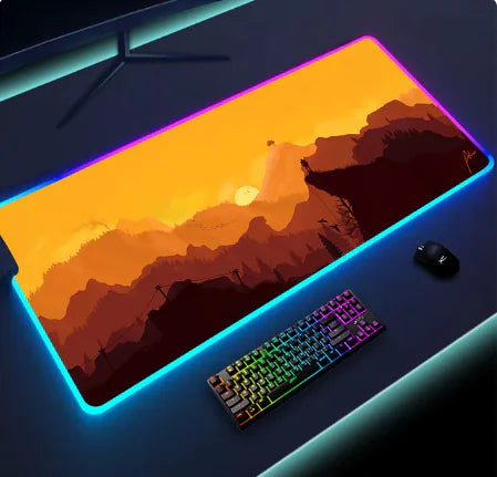 Luminous RGB LED Mouse Pad – Large Gaming Desk Pad with Waterproof Surface