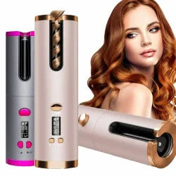 Cordless Hair Curler Machine – 4 Timer Settings, Digital Display & Fast Heat-Up