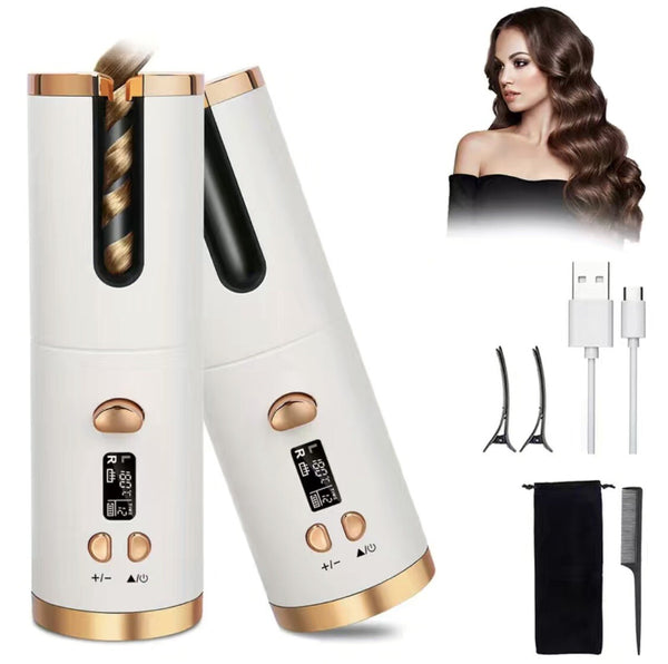 Cordless Hair Curler Machine – 4 Timer Settings, Digital Display & Fast Heat-Up