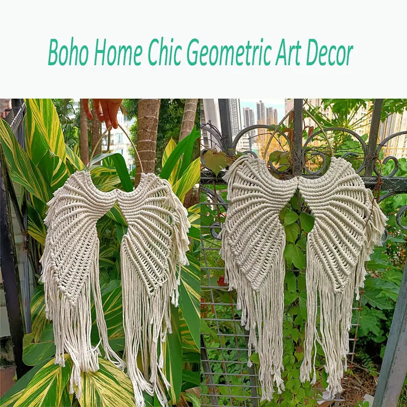 Angel Wings Woven Wall Hanging Decor – Boho Nursery & Home Decoration