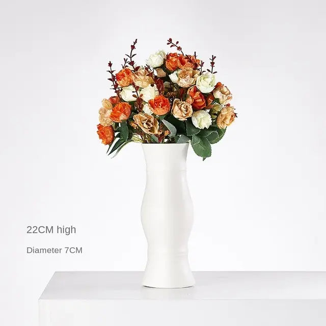 Modern Minimalist White Hemp Rope Ceramic Vase – Scandinavian & Boho Home Decor