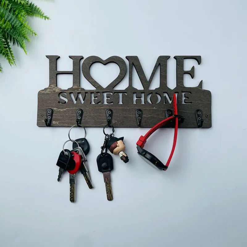 Black Metal Key Hanger – Modern Wall-Mounted Key Holder for Entryway & Hallway