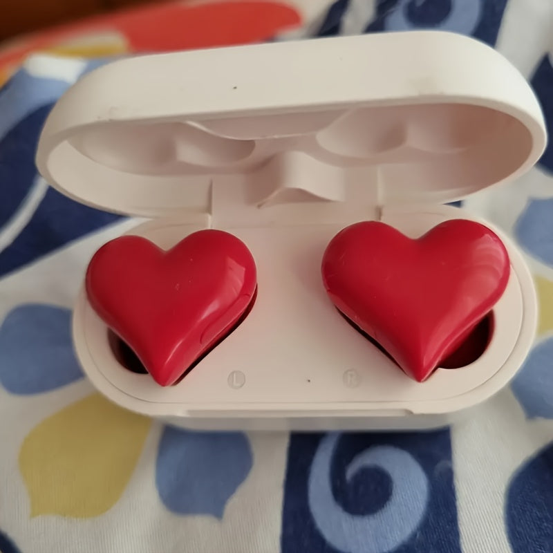 Heart-Shaped Bluetooth Wireless Headphones – Stylish Fashion Headphones with Mic