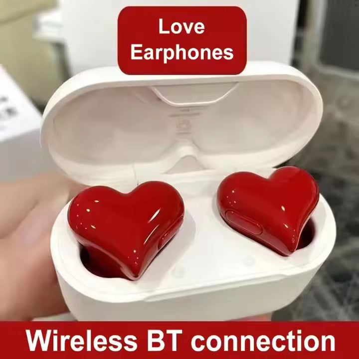 Heart-Shaped Bluetooth Wireless Headphones – Stylish Fashion Headphones with Mic