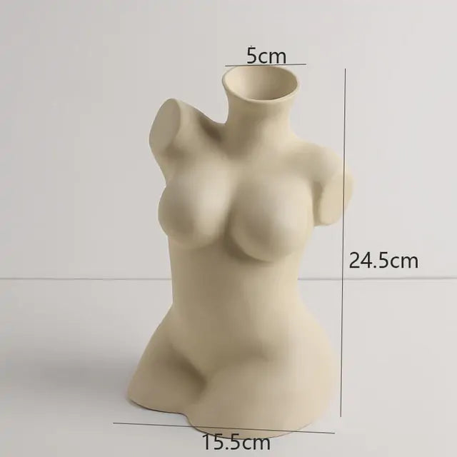 Home Decor Sculpture Ceramic Vase – Artistic Statement Piece for Living Room & Office