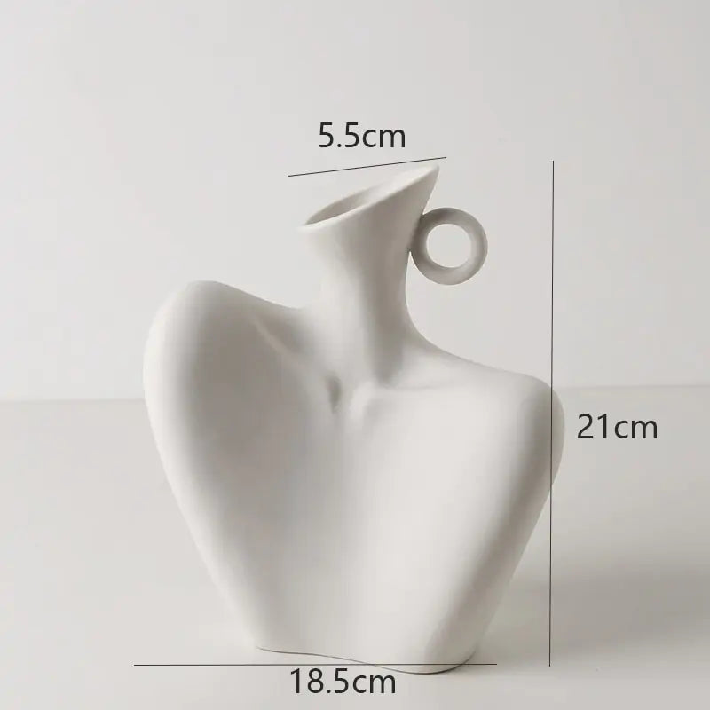 Home Decor Sculpture Ceramic Vase – Artistic Statement Piece for Living Room & Office