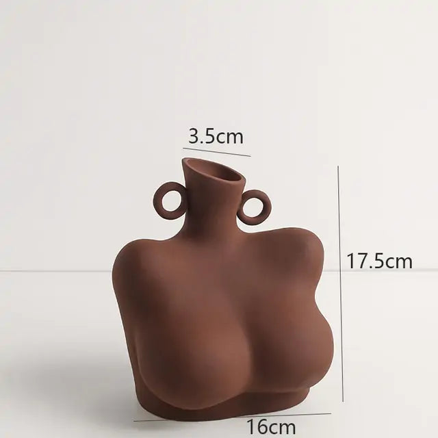 Home Decor Sculpture Ceramic Vase – Artistic Statement Piece for Living Room & Office