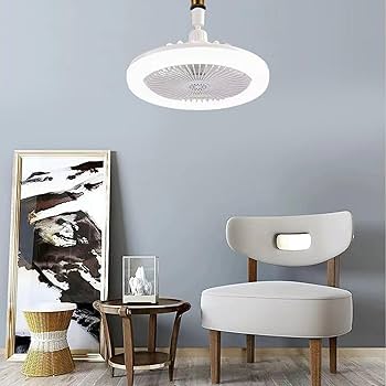 Modern Invisible Ceiling Fan with LED Lamp – Silent, Remote Control for Bedroom & Living Room