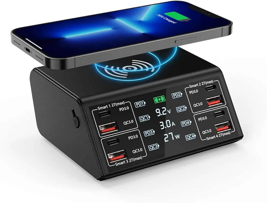 Multi-Function Fast Wireless Charger – Charge Phone, Earbuds & Smartwatch Simultaneously