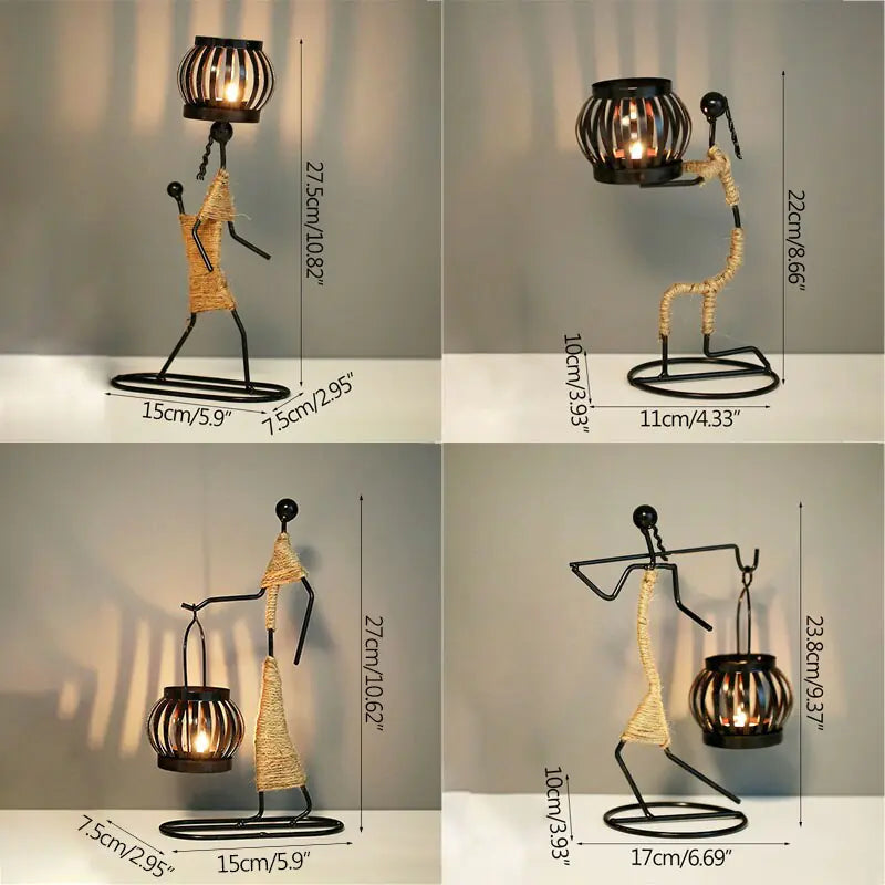Nordic Metal Candlestick – Minimalist Scandinavian Home Decor for Dining & Shelf