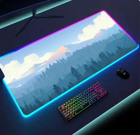 Luminous RGB LED Mouse Pad – Large Gaming Desk Pad with Waterproof Surface