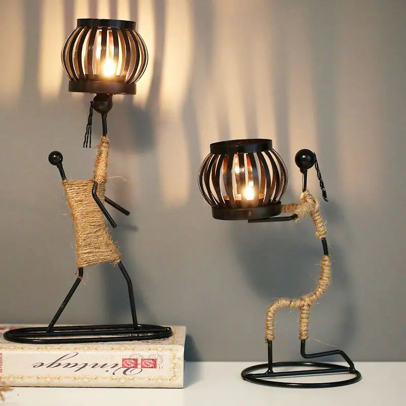 Nordic Metal Candlestick – Minimalist Scandinavian Home Decor for Dining & Shelf