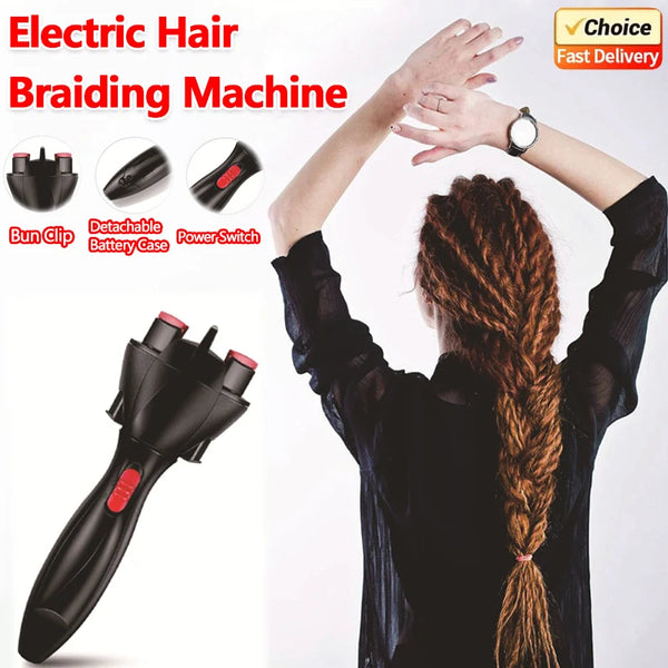 360° Rotating Automatic Hair Braider Machine – Electric Two-Strand Twist Braid Maker for Women & Girls