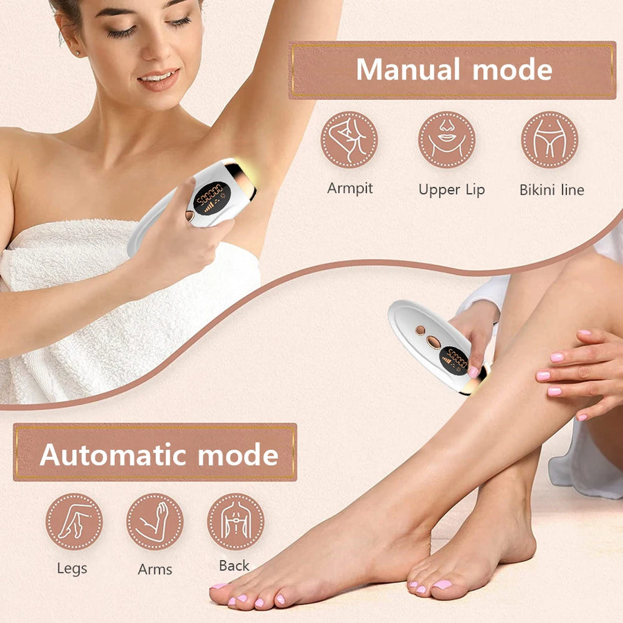 IPL Laser Hair Remover – 999,990 Flashes, 5 Levels, LCD Display for Women & Men