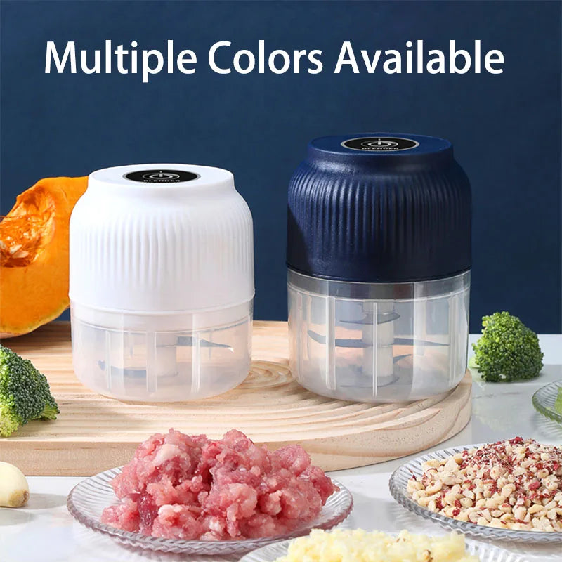 Mini Wireless Electric Garlic Chopper – 250ml USB Rechargeable Food Chopper for Kitchen